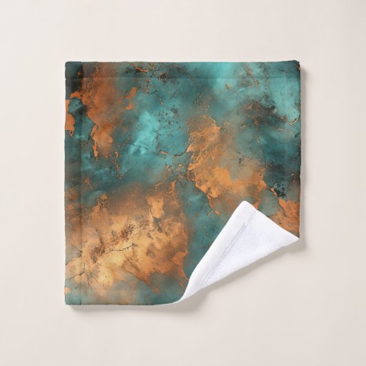 Copper Patina Rustic Metallic Bad Handdoek (Wasdoekje)