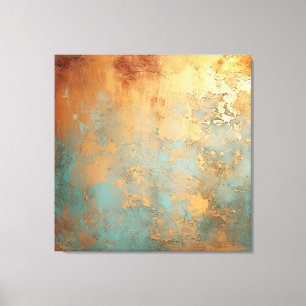 Copper Patina Rustic Metallic Canvas Afdruk
