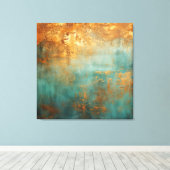 Copper Patina Rustic Metallic Canvas Afdruk (Insitu (Houten vloer))