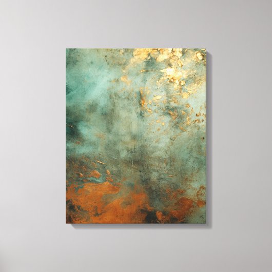 Copper Patina Rustic Metallic Canvas Afdruk (Voorkant)