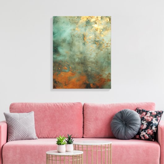 Copper Patina Rustic Metallic Canvas Afdruk (Insitu (Woonkamer))