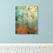 Copper Patina Rustic Metallic Canvas Afdruk (Insitu (Houten vloer))
