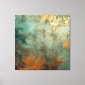 Copper Patina Rustic Metallic Canvas Afdruk (Voorkant)