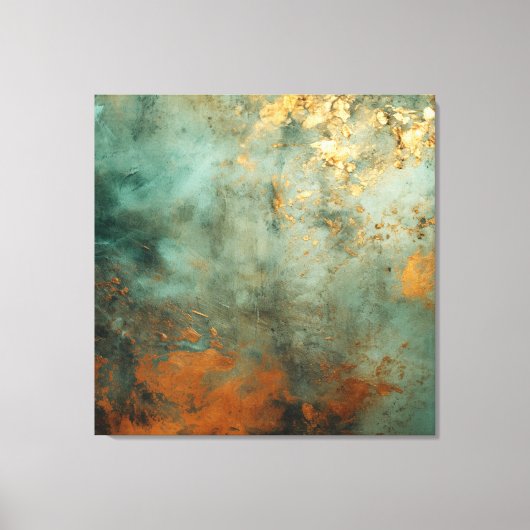 Copper Patina Rustic Metallic Canvas Afdruk (Voorkant)