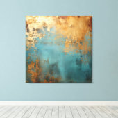 Copper Patina Rustic Metallic Canvas Afdruk (Insitu (Houten vloer))