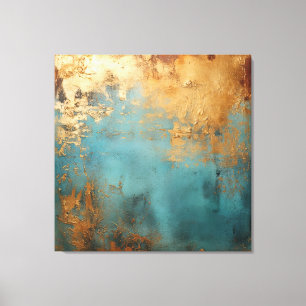Copper Patina Rustic Metallic Canvas Afdruk