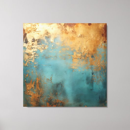 Copper Patina Rustic Metallic Canvas Afdruk (Voorkant)