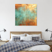 Copper Patina Rustic Metallic Canvas Afdruk (Insitu (Slaapkamer))
