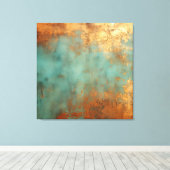 Copper Patina Rustic Metallic Canvas Afdruk (Insitu (Houten vloer))