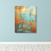 Copper Patina Rustic Metallic Canvas Afdruk (Insitu (Houten vloer))
