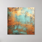 Copper Patina Rustic Metallic Canvas Afdruk (Voorkant)