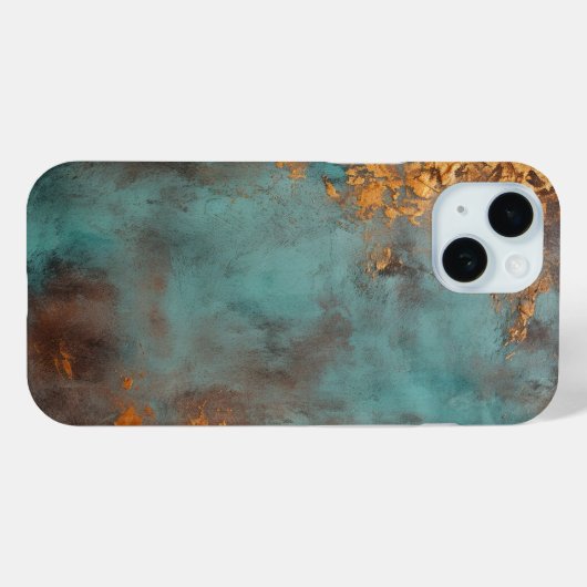 Copper Patina Rustic Metallic Case-Mate iPhone Case (Achterkant (horizontaal))
