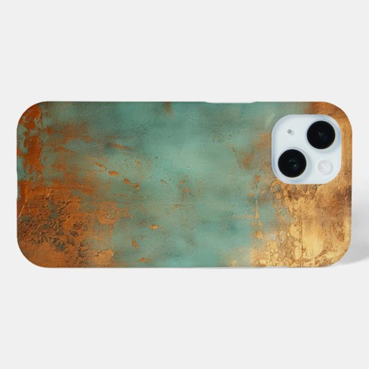 Copper Patina Rustic Metallic Case-Mate iPhone Case (Achterkant (horizontaal))