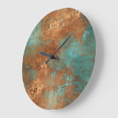Copper Patina Rustic Metallic Grote Klok (Hoek)