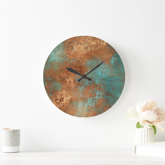 Copper Patina Rustic Metallic Grote Klok (Huis)