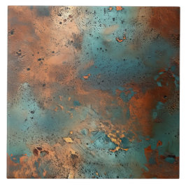 Copper Patina Rustic Metallic keramische tegel Tegeltje