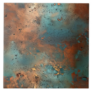 Copper Patina Rustic Metallic keramische tegel Tegeltje