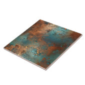 Copper Patina Rustic Metallic keramische tegel Tegeltje (Zijkant)