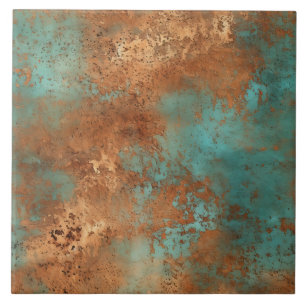 Copper Patina Rustic Metallic keramische tegel Tegeltje
