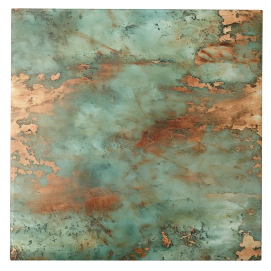 Copper Patina Rustic Metallic keramische tegel Tegeltje (Voorkant)