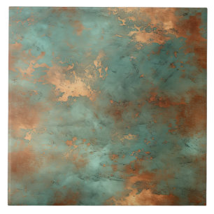 Copper Patina Rustic Metallic keramische tegel Tegeltje