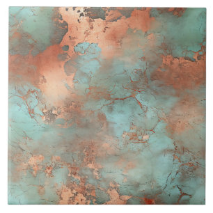 Copper Patina Rustic Metallic keramische tegel Tegeltje