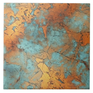 Copper Patina Rustic Metallic keramische tegel Tegeltje