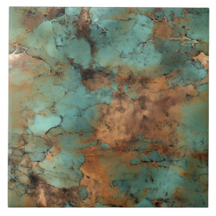 Copper Patina Rustic Metallic keramische tegel Tegeltje