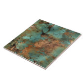 Copper Patina Rustic Metallic keramische tegel Tegeltje (Zijkant)