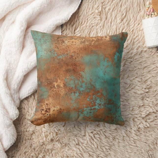 Copper Patina Rustic Metallic Kussen (Deken)