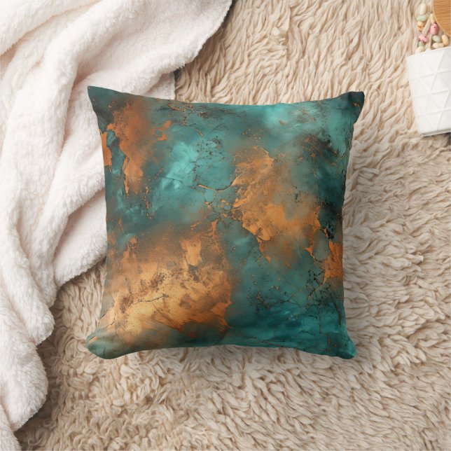 Copper Patina Rustic Metallic Kussen (Deken)