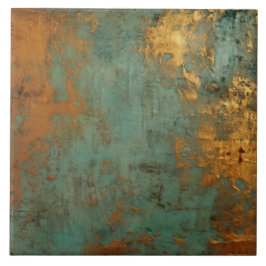 Copper Patina Rustic Metallic Tegeltje