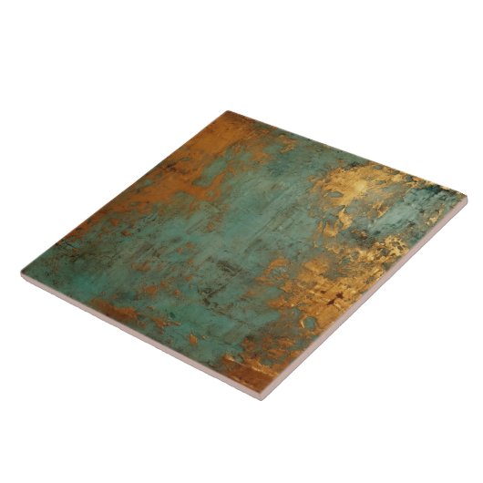 Copper Patina Rustic Metallic Tegeltje (Zijkant)