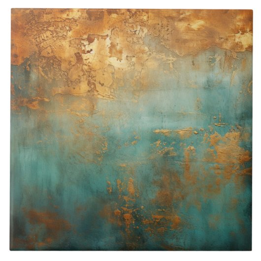 Copper Patina Rustic Metallic Tegeltje (Voorkant)