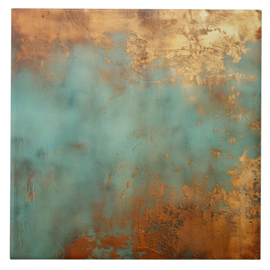Copper Patina Rustic Metallic Tegeltje (Voorkant)