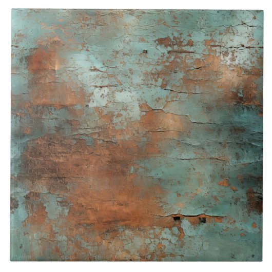 Copper Patina Rustic Metallic Tegeltje (Voorkant)