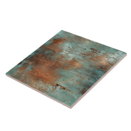 Copper Patina Rustic Metallic Tegeltje (Zijkant)
