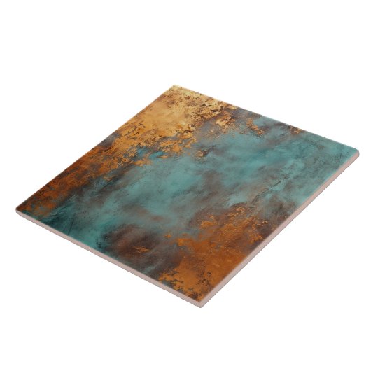 Copper Patina Rustic Metallic Tegeltje (Zijkant)