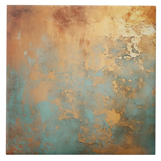 Copper Patina Rustic Metallic Tegeltje (Voorkant)