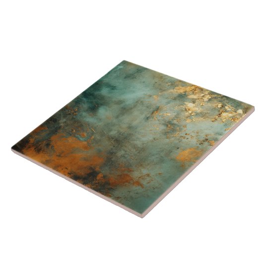 Copper Patina Rustic Metallic Tegeltje (Zijkant)