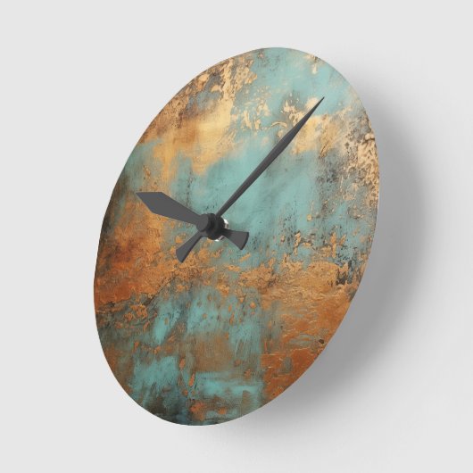 Copper Patina Rustic Ronde Klok (Hoek)