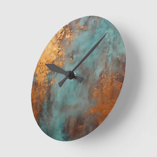 Copper Patina Rustic Ronde Klok (Hoek)