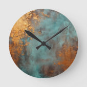Copper Patina Rustic Ronde Klok (Voorkant)