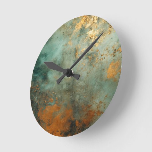 Copper Patina Rustic Ronde Klok (Hoek)