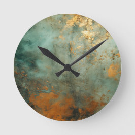 Copper Patina Rustic Ronde Klok