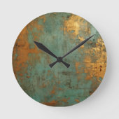 Copper Patina Rustic Ronde Klok (Voorkant)