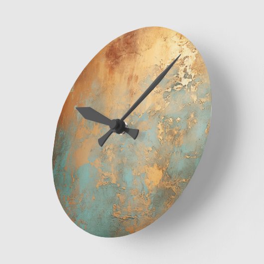 Copper Patina Rustic Ronde Klok (Hoek)