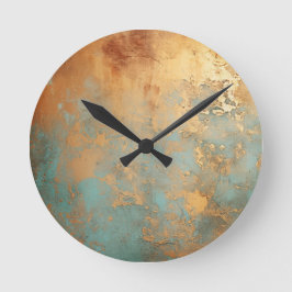 Copper Patina Rustic Ronde Klok
