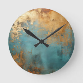 Copper Patina Rustic Ronde Klok