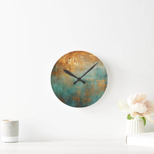 Copper Patina Rustic Ronde Klok (Huis)